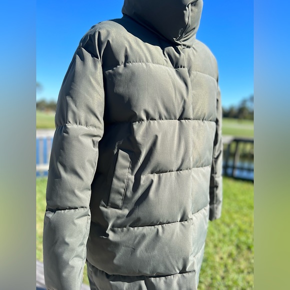 ⚡️NWOT⚡️SHEIN Green Solid Button-Up Puffer Coat - Size Women’s Large - Picture 6 of 10